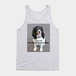 english springer spaniel black white tan love with picture Tank Top